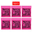 6 sets of Ernie Ball Slinky guitar strings (models 2003, 2215, 2223, 2221, nickel - wound) for electric & acoustic guitars - Korvel