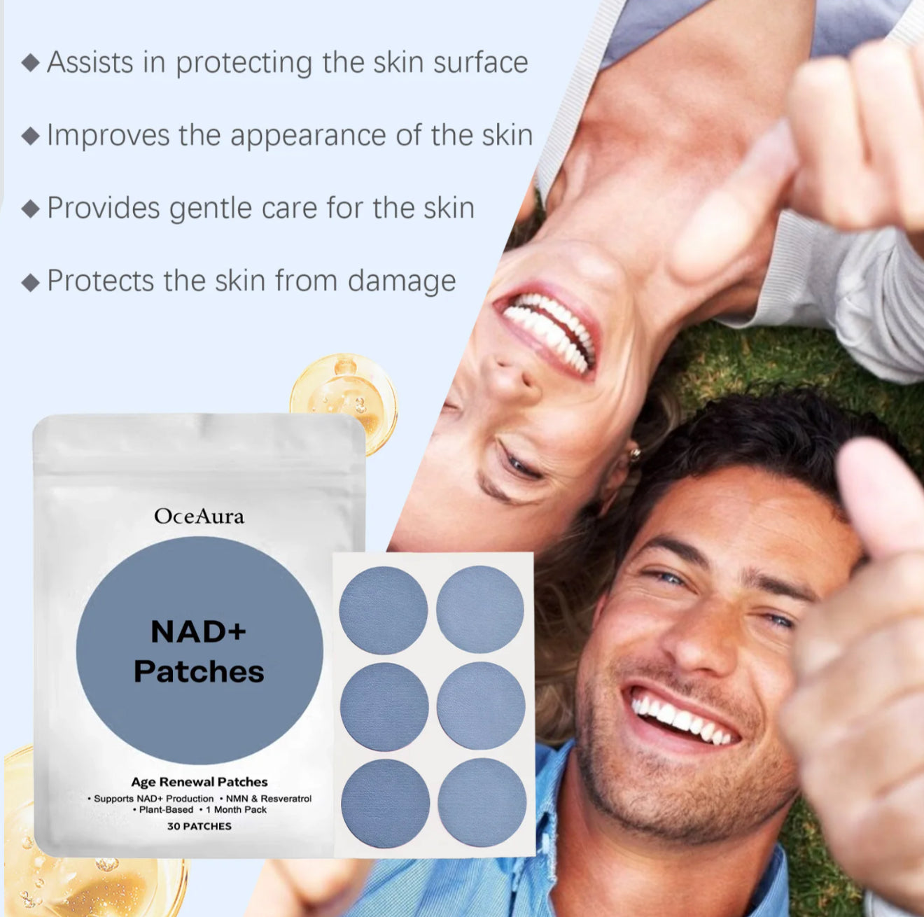 NAD+ Patches  GLP-1 Patch,Firming Skin and Body Shaping Care Patch - Korvel