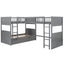 Twin Size Bunk Bed with a Loft Bed attached, with Two Drawers,Gray - Korvel