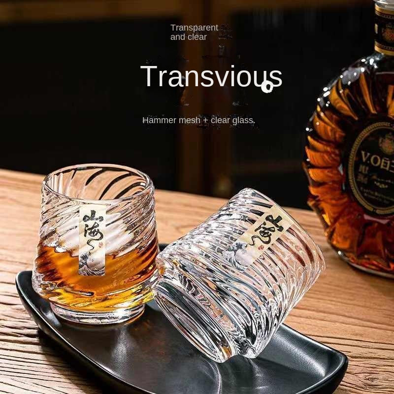Shanhai glass whiskey cup personalized niche home wine cup mini wine glass beer cup - Korvel
