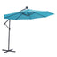 10 FT Solar LED Patio Outdoor Umbrella Hanging Cantilever Umbrella Offset Umbrella Easy Open Adustment with 32 LED Lights - Korvel