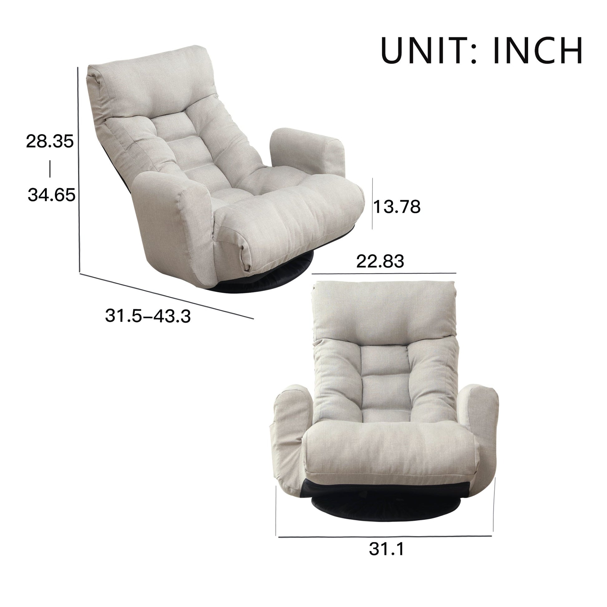 Adjustable head and waist game chair lounge chair in the living room 360 degree rotatable sofa chair - Korvel
