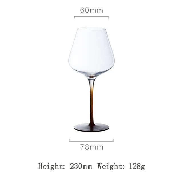 Elegant Black and Red Bow Tie Burgundy Wine Glass