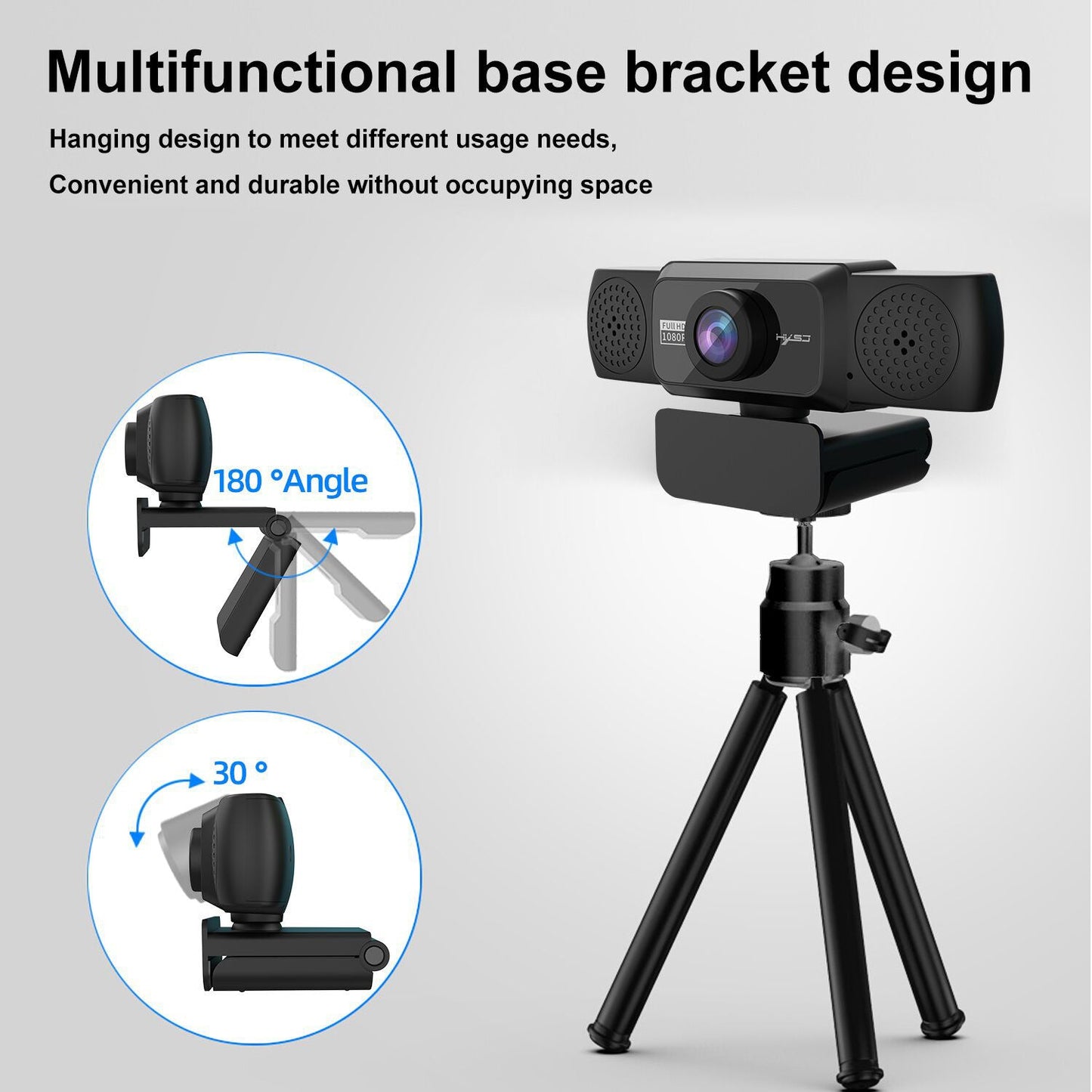 1080P high-definition computer camera with 360 degree rotatable video conferencing and live streaming of online courses - Korvel