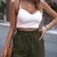 Summer new fungus waist slanted pocket casual shorts - Korvel