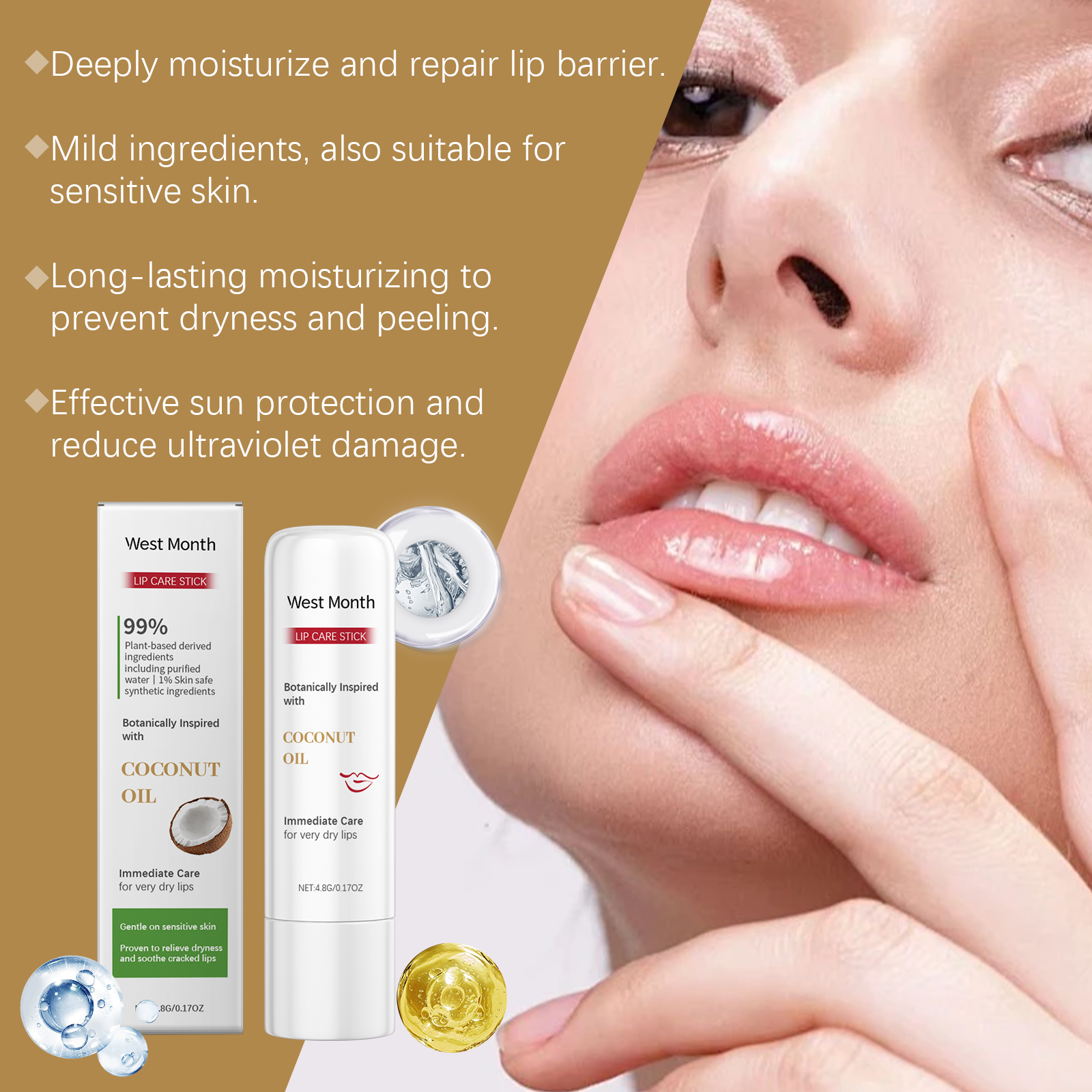 Moisturizing Lip Balm Coconut Oil Shea Butter Lip Balm Moisturizes Your Lips For A Long Time - Korvel