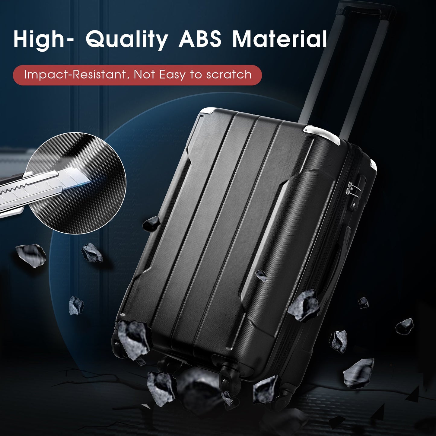 Maleta Spinner Dura Premium de 20'' con Cerradura TSA - Negra