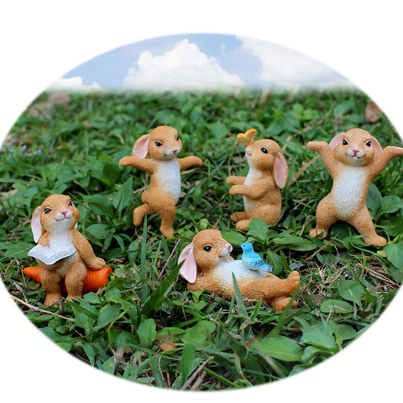 Charming Resin Rabbit Figurine for Garden Decor