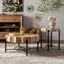 31.5 "Vintage Patchwork Lace Shape Coffee Table Cedar Coffee Table Set (Set of 2) - Korvel