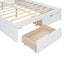 Full Size Platform Bed with Storage Headboard and 2 Drawers, White - Korvel