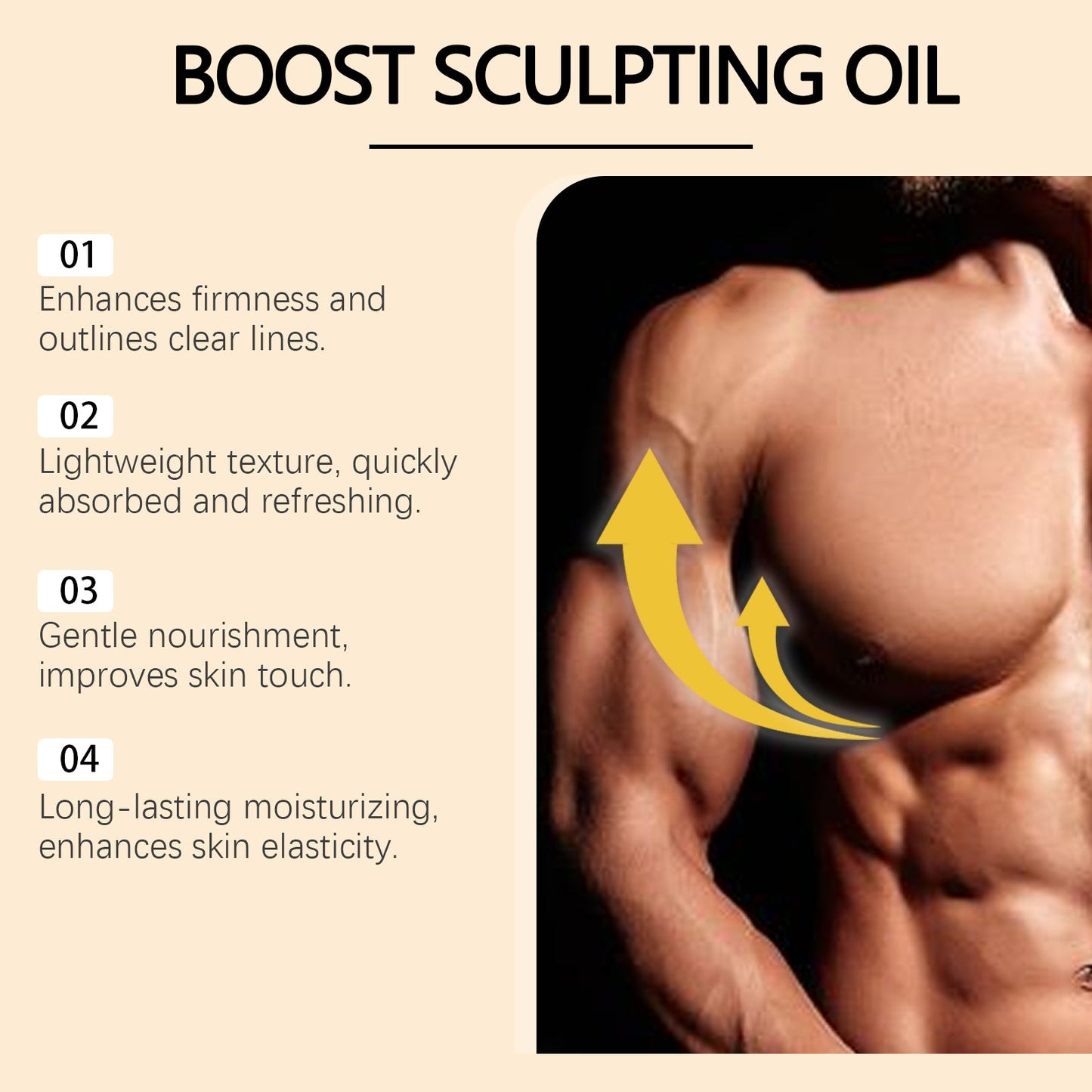 Men's Chest Care Oil for Skin Firmness and Contour