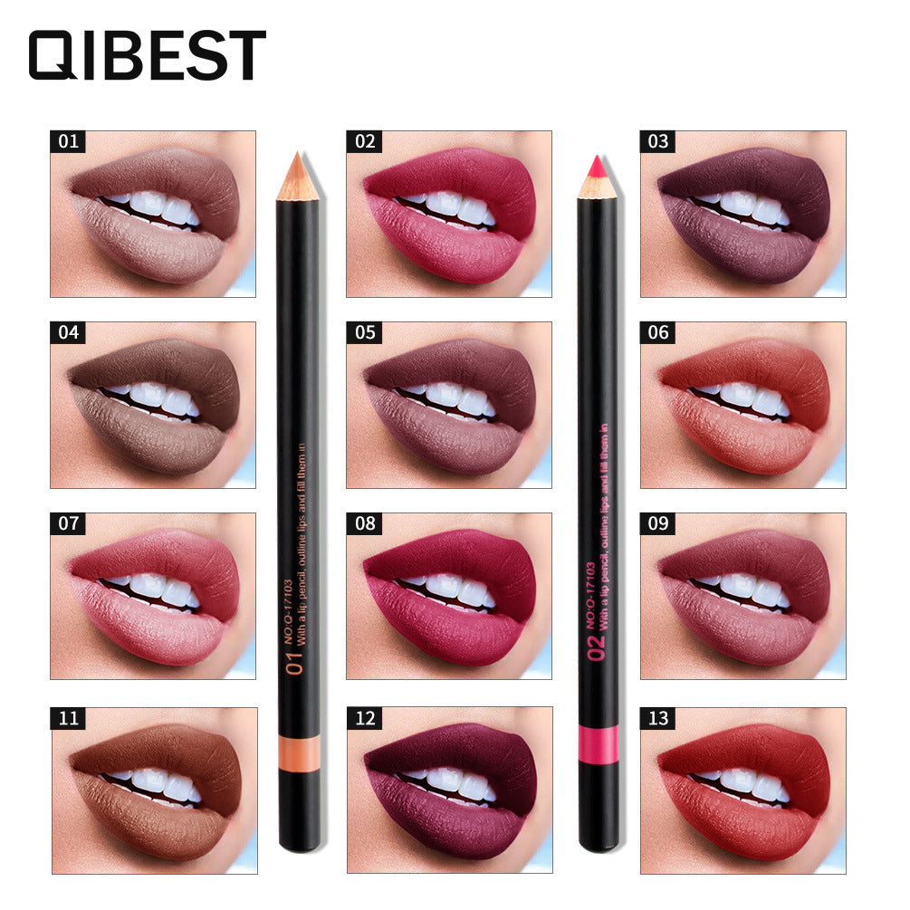 Conjunto de Lápices Labiales Impermeables QIBEST - 12 Colores