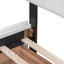 Upholstered Platform Bed with Classic Headboard and 4 Drawers No Box Spring Needed Linen Fabric Queen Size White - Korvel