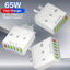 Standard 65W fast charging Korean standard mobile phone charger 6USB multi port fast charging head travel charger - Korvel