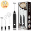 3-Piece Electric Milk Frother And Whisk Set - Korvel