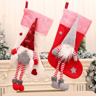 Christmas Decorations with Legs Plush Faceless Santa Claus Christmas Socks Christmas Pendant - Korvel