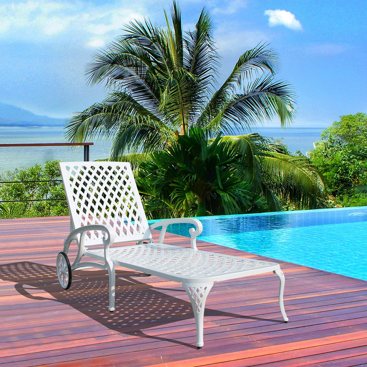 Aluminium Cast lounge chair 1pcs white - Korvel