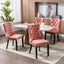 High-end Tufted Solid Wood Contemporary Velvet Upholstered Dining Chair with Wood Legs Nailhead Trim 2-Pcs Set Pink - Korvel