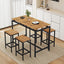 TREXM 5-piece compact bar table with table and stool - modern industrial design brown - Korvel