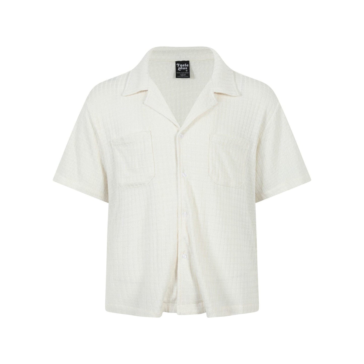 Chemise à col cubain unie premium pour hommes