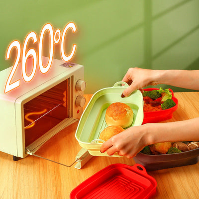 Silica Gel Air Frying Pan Baking Pan Household Food Grade High Temperature Resistant Silica Gel Steaming Pan Pan Pad Baking Cake - Korvel