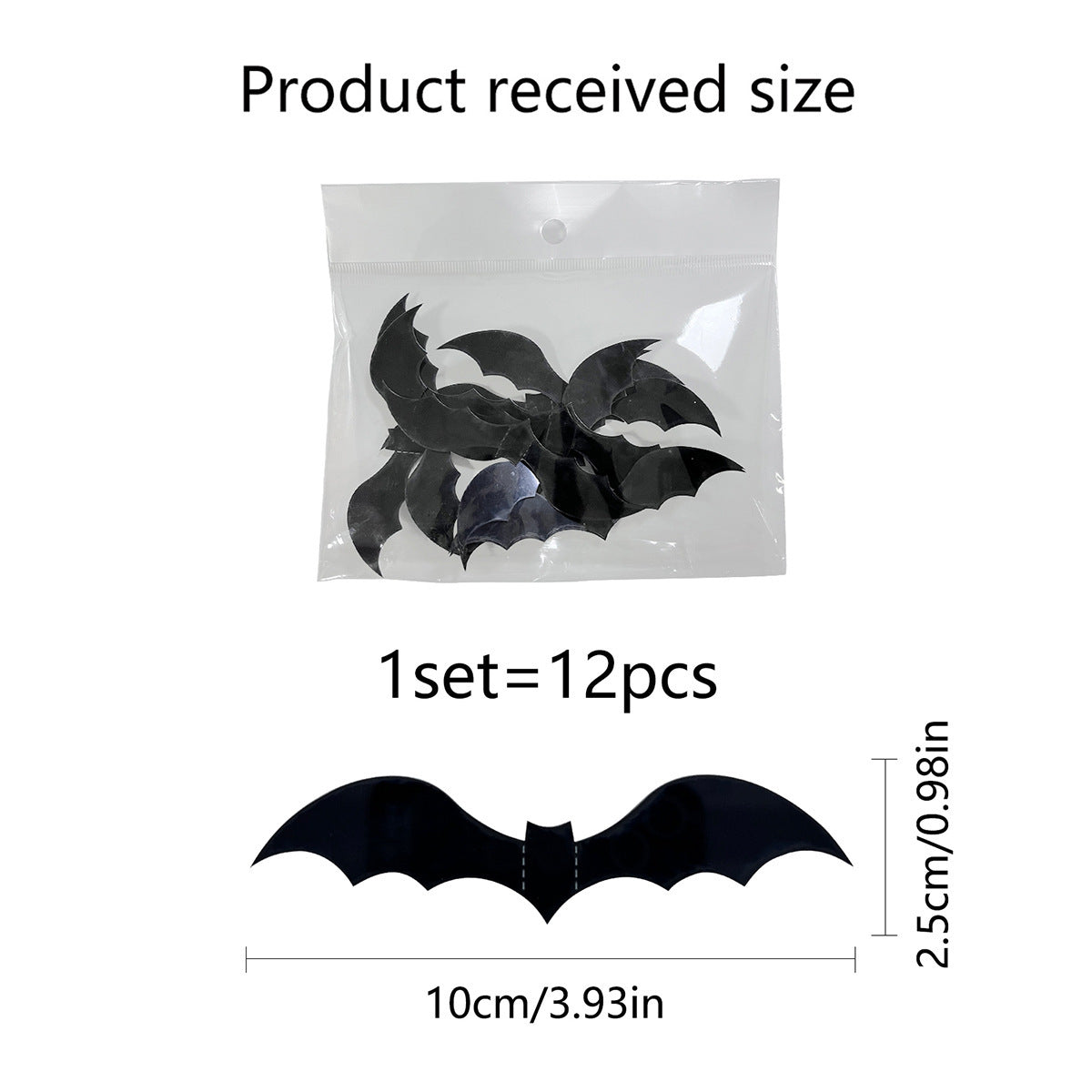 Halloween 3D Butterfly Bat Wall Stickers - 12 Pack