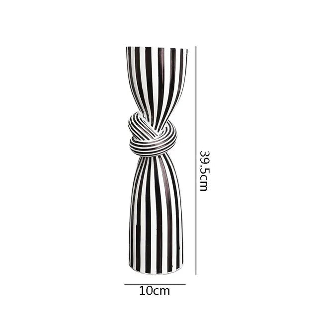 Creative Irregular Resin Candle Holder Living Room Desktop Black White Stripe Candle Holder Decoration Home Candle Container - Korvel