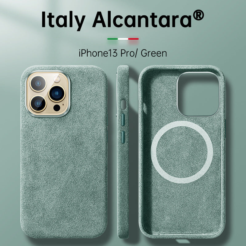 Italian Alcantara Case for iPhone 15 Pro Max Business Leather Phone Back Cover for iPhone 13 Pro Max Magnets - Korvel