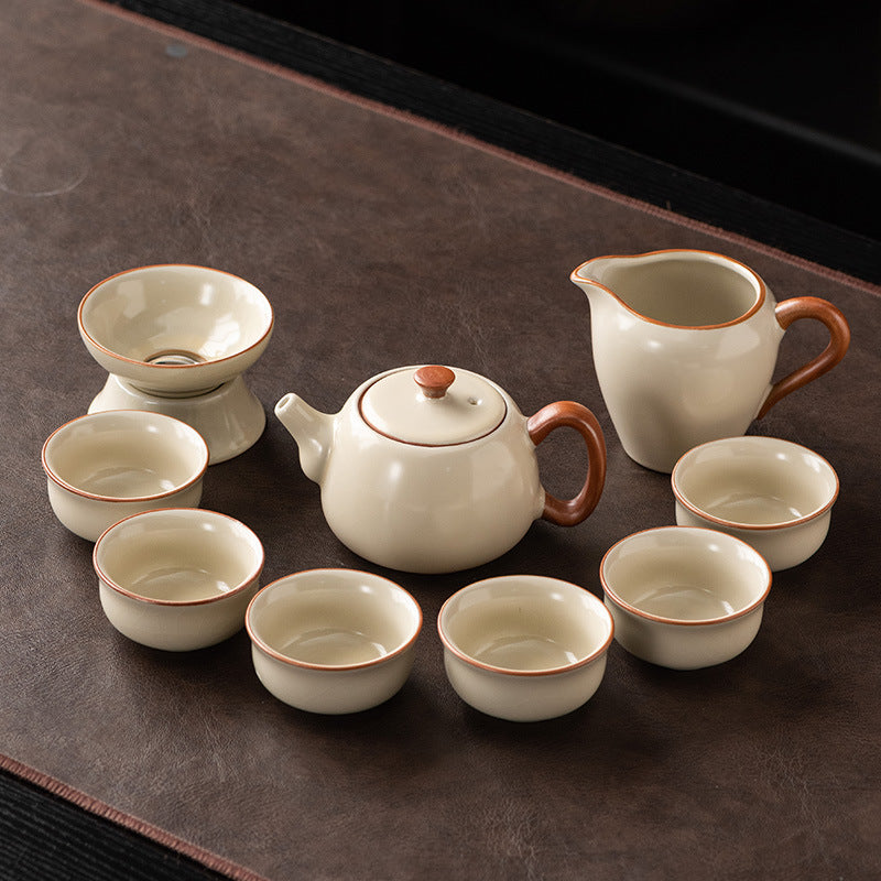 Juego de té Kung Fu chino Ru Kiln - Colección de cerámica elegante