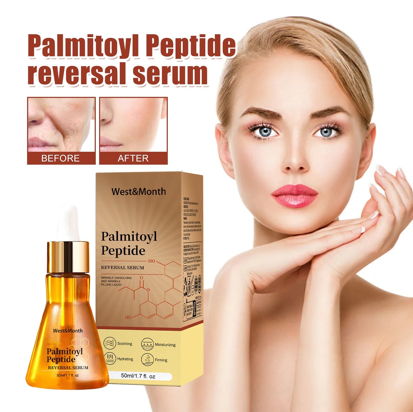 Palmitoyl Peptide Reversal Serum, Fade Lines Moisturizing Firming Anti-wrinkle Essence - Korvel