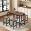 TREXM 5-Piece Compact Bar Table Set - Modern Industrial Design