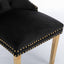 Elegant Black Velvet Dining Chair Set with Gold Accents