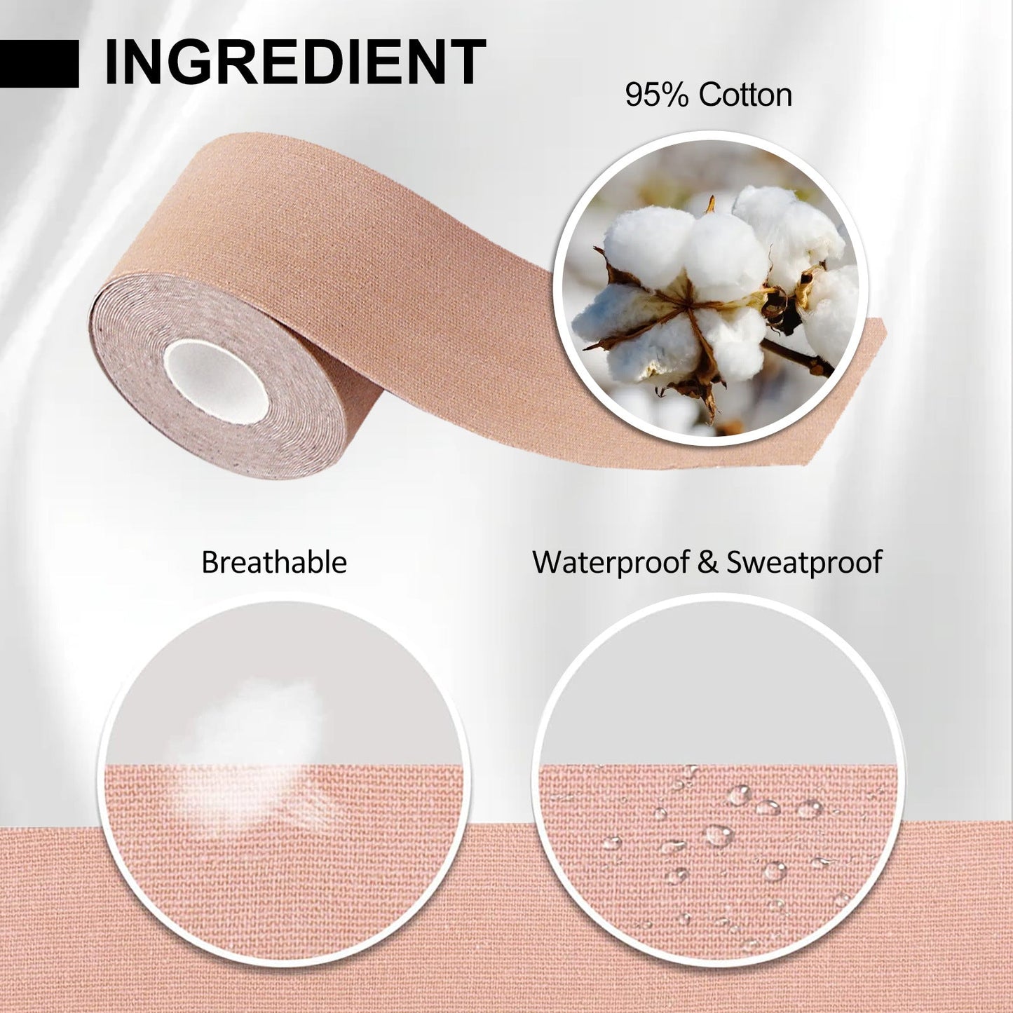 Invisible Elastic Fabric Chest Strap Anti-Sagging External Expansion Pull Up Chest Elastic Tape Invisible Chest Lift Tape - Korvel