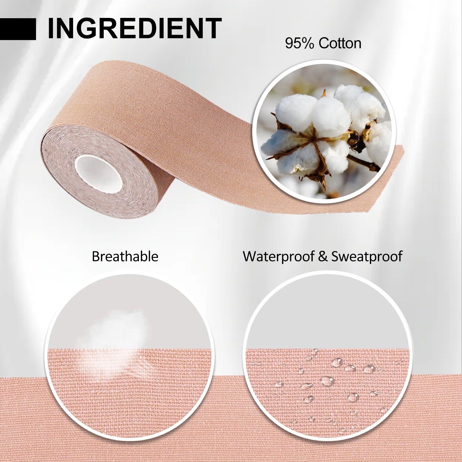 Invisible Elastic Fabric Chest Strap Anti-Sagging External Expansion Pull Up Chest Elastic Tape Invisible Chest Lift Tape - Korvel