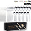 Cutlery Set Stainless Steel Knife Fork Set 24-Piece Tableware Set Golden Steak Knife Fork Spoon 6-Person Set - Korvel