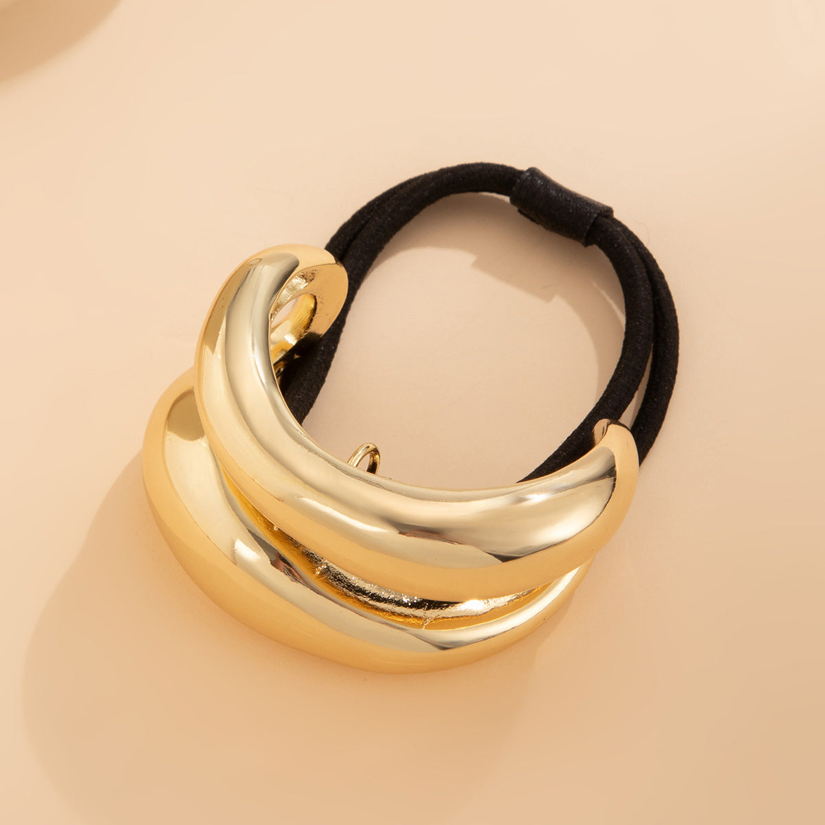 Retro double-layer curved elastic hair accessory Hairpin irregular temperament hair - Korvel