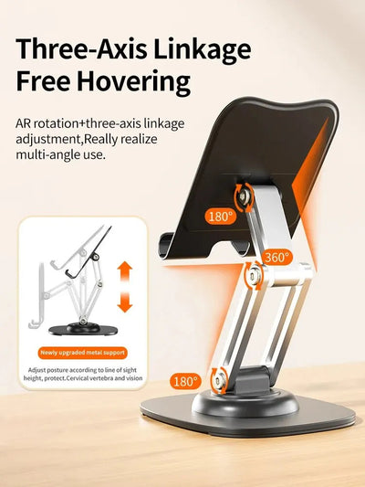 Multi-Function Folding Lift Mobile Phone Stand - 360° Rotating
