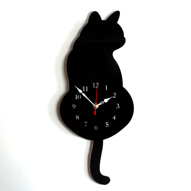 Creative Cartoon Cat Wall Clock for Home Decor