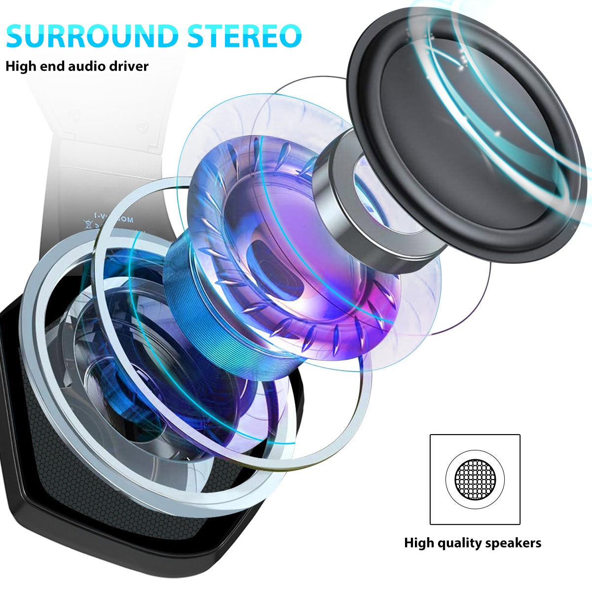 Head mounted gaming headphones colorful RGB wired computer headphones game controller headphones - Korvel