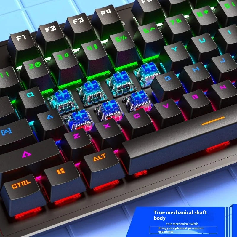 Cracked K880 Hot Swappable Mechanical Keyboard, Esports Game, Green Axis Office Computer Keyboard, Wired Mechanical Keyboard - Korvel