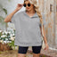 Half Zip Short Sleeve Hooded Top - Korvel