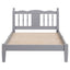 Twin Bed with Column-Decoration Headboard, with Bed Slats,Grey - Korvel