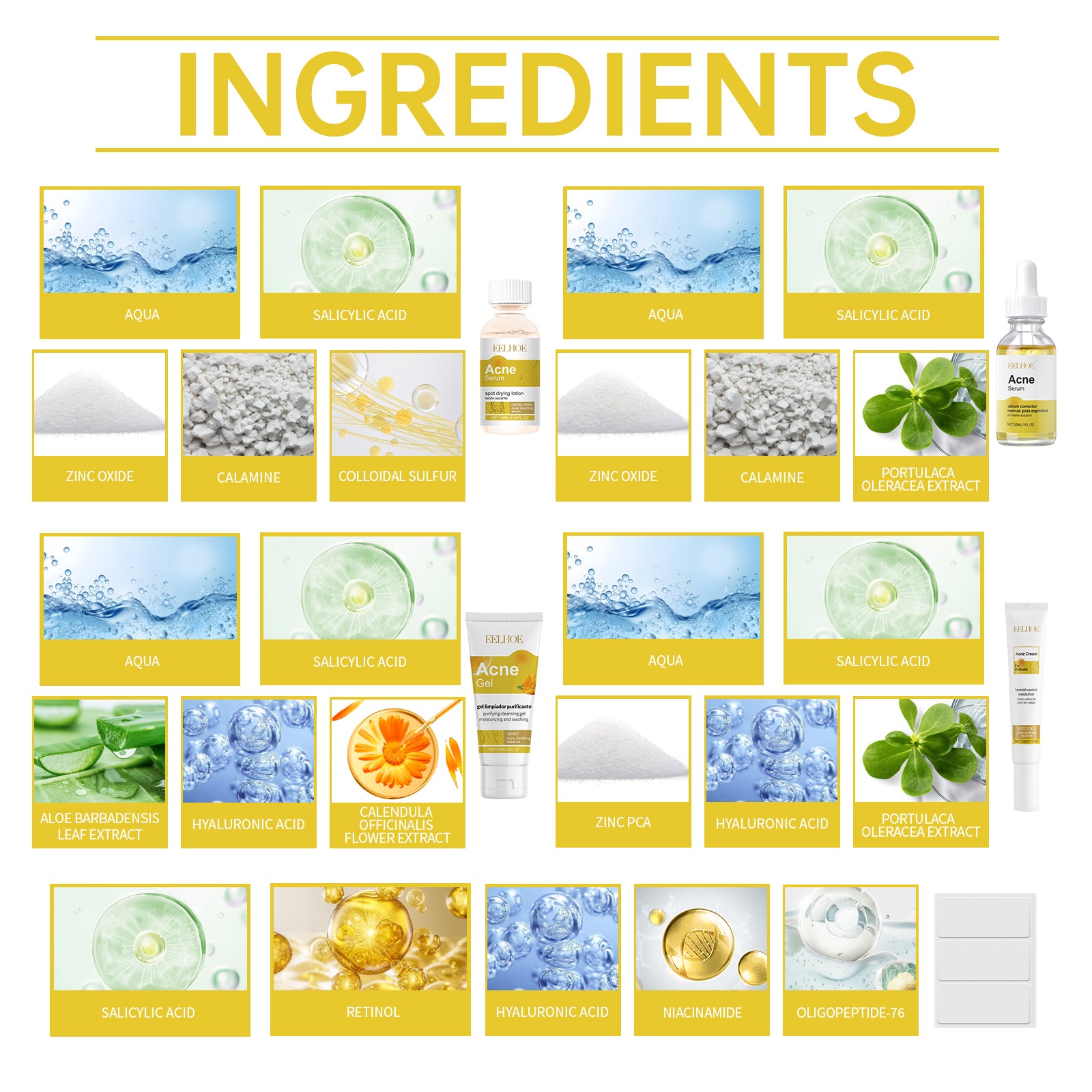 Acne Skin Care Set Skin Care For Acne Skin Is Suitable For Moisturizing And Beautify Soft Skin - Korvel