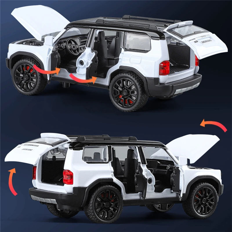 Modèle de SUV Prado en alliage 1:32 avec fonctionnalités sonores et lumineuses