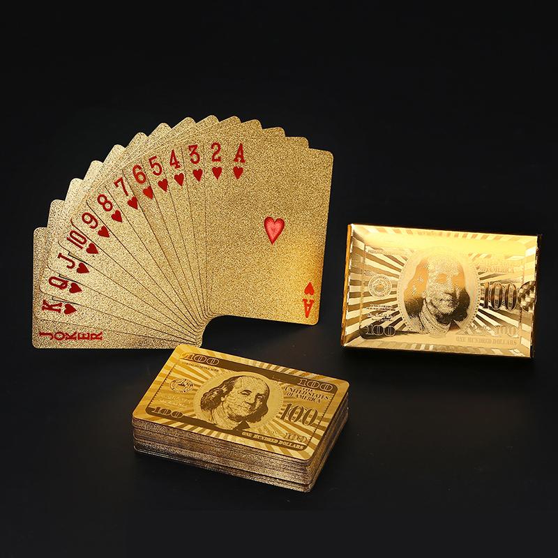 Waterproof Luxury Platinum Foil Poker Playing Cards Gold Plated Porker Cards - Korvel