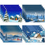 Christmas placemat white hemp Christmas scenery print home table mat living room dining table coaster - Korvel