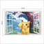 New 3D Pikachu Wall Sticker Pok é mon Wallpaper Self adhesive Cartoon Graffiti Anime Poster Children's Room PVC - Korvel