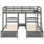 Gray Full over Twin Bunk Bed with Drawers