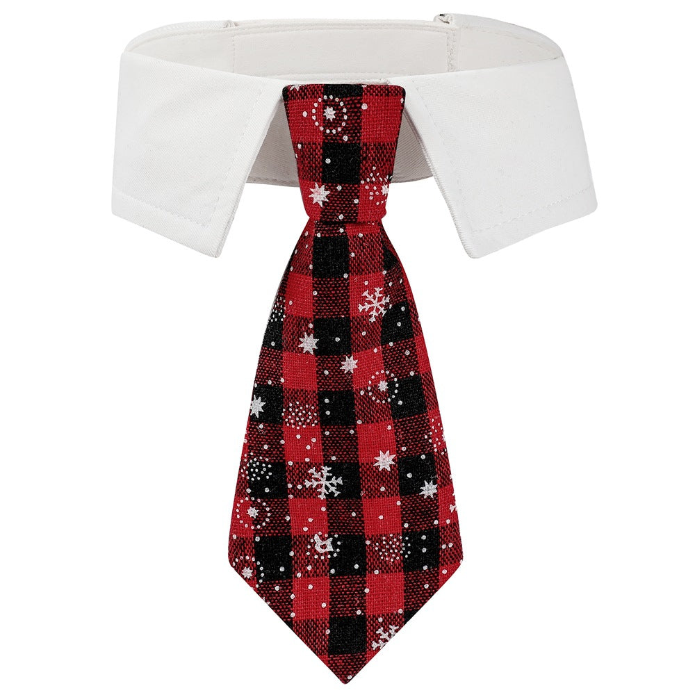 New British style handsome Christmas dog collar Christmas pet tie - Korvel