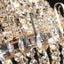 Golden crystal pendant light, large modern luxury ceiling lighting (without light bulbs) - Korvel